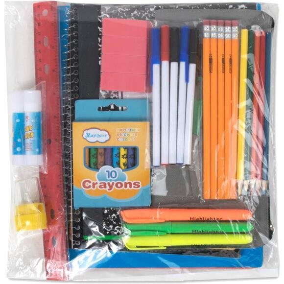 45 Pieces School Supply Kit Grades K-12 - School Essentials Notebooks Pencil Pen - Picture 2 of 2